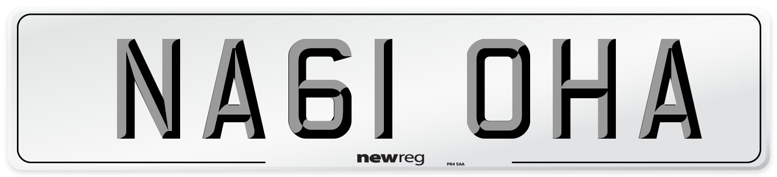 NA61 OHA Number Plate from New Reg